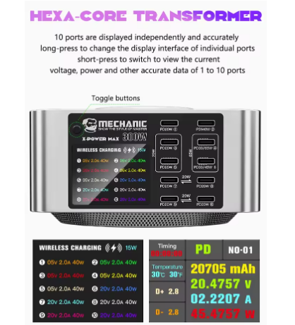 MECHANIC%20X-Power%20Max%20300W%20Super%20Fast%20Desktop%20Charging%20Station%20-%20Image%204