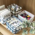 Cute Linen Home Storage Box Desk Organizer Office Folding Yellow Storage Basket Jewelry Cosmetic Makeup Snacks Toys Container. 