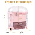 Dazzin - Luxury Desktop Cosmetic Organizer - Dustproof & Waterproof Makeup Vanity Storage Beauty Box - Beauty Box for Girls - Makeup Organizer Box - Make Up Organizers for Vanity, Countertop Cosmetic Storage with Drawers and Transparent Cover for Bedroom. 