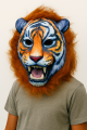 Assorted Tiger 3D Face Mask with Mane – Random Jungle Animal Costume Mask for Halloween, Cosplay, Parties & Pranks. 