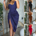 Party Dress Sleeveless Side High Split Evening Long Dress. 