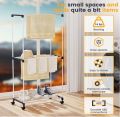 360 Degree Rotating Garment Rack 4 different shape – Durable Metal Frame, Powder Coated Finish, with Wheels – Ideal for Home or Boutique. 