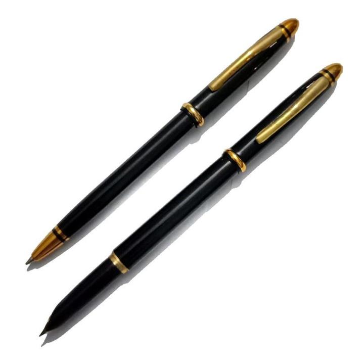 KS5 Gift Pen Set of 2pcs {Fountain / Ink Pen and Ball Pen} - Black & Golden
