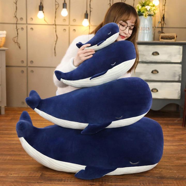 Cute Blue Whale Plush Toys Stuffed Sea Animals Pillow Dolls for Girls Kids Gifts Lonni