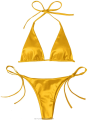 Silk Bikini Bra Panty Set Satin Silk Bra T Back Panty Set for Women. 