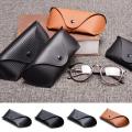 Black Brown Leather Glasses Case Box Cover for Protection For Woman and Men Sunglasses. 