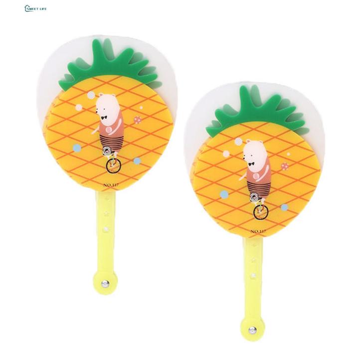 Folding Hand Fan 2pcs Cute Fruit Pattern Handheld Folding Fans for Kids Lightweight Summer Cooling Fans Perfect Children's Gift Sturdy Folding Fan