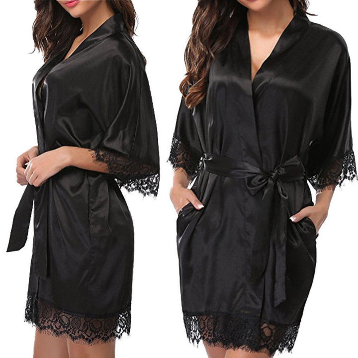 Best High Quality Satin Silk Gown Night Dress For Women Girls 1109 - Pack Of 2 (Hhsons)