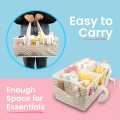 Baby Diaper Caddy Organizer and portable storage box can be used as foldable toy basket – Diaper Caddy Organizer for Changing Table and Car Organizer for Newborn Essentials. 