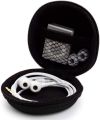 Portable Earphone Carrying Case, Zipper Storage for Headphones and Accessories, Round Shape, Durable. 