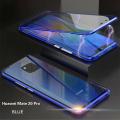 【 Miga Plaza 】 For Huawei Mate 20 Pro Magnetic Case 360 Front+Back double-sided 9H Tempered Glass Case For Huawei Mate 20 Pro Metal Bumper Case. 
