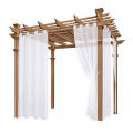 Tulle Curtains Waterproof Sunscreen Polyester White Sheer Pergola Drapes for Porch. 