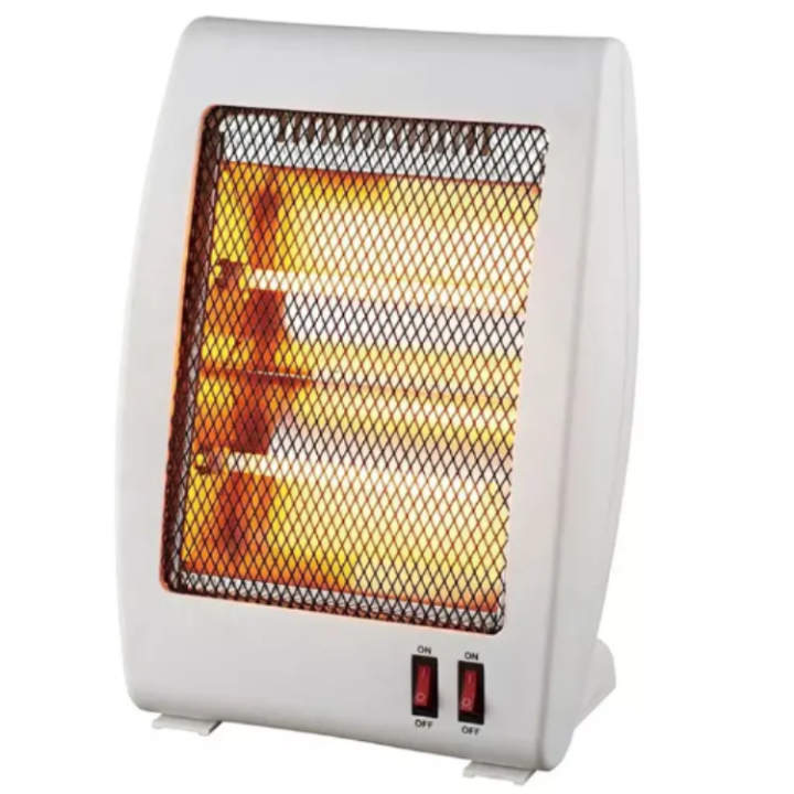 Electric Room Box Heater - 400W / 800W - 2 Halogen Heating Rods with Safety Tip Over Protection