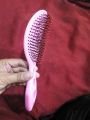 1pcs 9 inch long 4 holes Curve Pink Hair Brush with Wire Bristle for ladies Gents Glide Though Tangles With Ease For All Hair Types For Women, Men, girl and boy Wet And Dry Hair comb. 