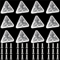 72Pcs Acrylic Corner Brackets with Semitransparent Screws Clear 3-Hole Right Angle Joint Brace Brackets. 