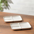 Pack Of 1 & 2, Melamine 3 Section Devided Large Serving Dish Kitchen Size 13.5 x 9 Inches - White. 