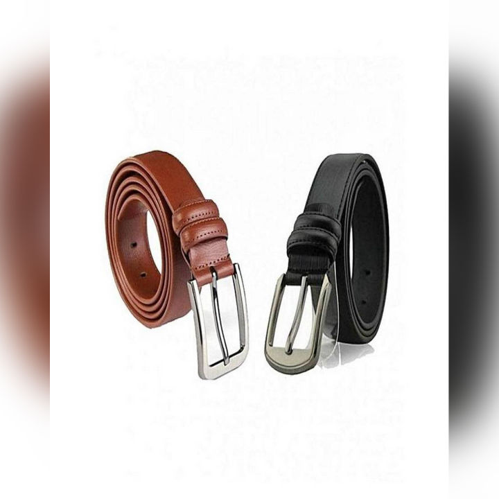 Pack of 2 Casual Leather Belts For boys & Men's