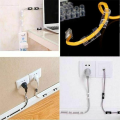 Wire Cord Clips Self Adhesive Cable Clip Sticky Plastic Cables Organizer Wires Holder for TV PC Laptop USB Mobile Charger Ethernet Cable Camera Headphone Handsfree Desktop Home Office Wall Desk Car cords (Pack of 10Pcs and 20Pcs). 