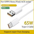 Original Vooc cable & Super Vooc Super Dart 65 Watt USB Type C Cable For OPPO Reno 5 Reno4 Ace2 Find X3 X2 Reno 6 Pro 5G 5 4 3 F19 K5 K3 Find X A11 R17 VOOC Flash Charger Cable Super Flash Charging Type C Charger Wire. 