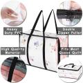 Transparent Clothes Storage Bag Organizer with Reinforced Easy Carry Handle Folding Storage Bag For Wardrobe, Comforter, Blanket, Bedding. 