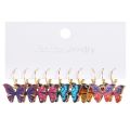 New 2025 5Pairs/Set Beauty Colorful Butterfly Earrings Acrylic Earings Girl Female Accessories. 