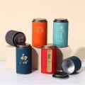 Paper Tea tin can box Sturdy Solid color Tin Can Sealed jar Metal round tank for Kitchen organization Home storage Tea lovers. 