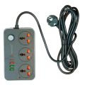 Speed-X 603PU Power Universal Travel 3 Socket + 4 USB + 1 Type-C 12Amp Multi Port Charger | Phone Charging Station Universal Hub for Desktop Office Home Smart Device Extension Adapter Mobile Tablet Laptop Connection Socket Block Power Strip Wire. 