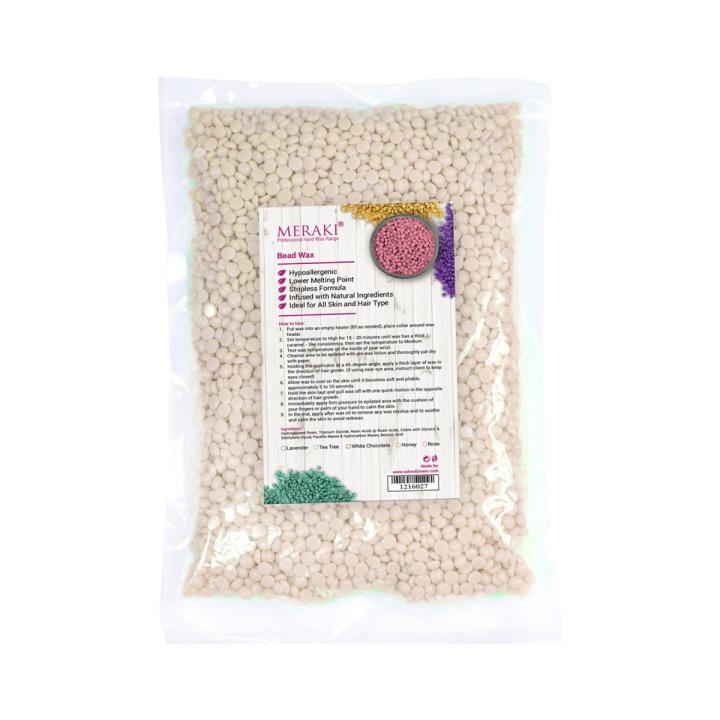 Meraki Hard Bead/Bean Stripless Hair Removing Wax White Chocolate Creme 500g - Salon Designers