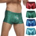 Newest Men Imitate Fish Skin Swimwear Novelty Man Bikini Swimwear Male Swim Trunks Night Club Performance Clothing. 