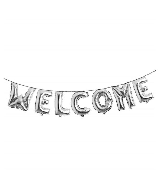 Welcome Foil Balloons Alphabets, Welcome Home, Welcome Baby Girl / Boy, Foil Balloons Welcome Banner Welcome Decoration Set
