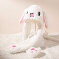 Cute Cartoon Rabbit Hat Moving Ears Jumping up Plush Bunny Hat Head Dress Beanie Kawaii Funny Bunny Hat Cap Birthday Gift. 