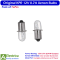 5pcs KPR 12V 0.7A OEM Xenon Flashlight Bulb, Original KPR 0IGAWA XPR12 Miniature Replacement for Work Lights and Emergency Lamps by Electrica. 