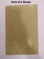 Pack of 5 Piece Gold Colour Glitter Fomic Sticker Sheet Best Quality A4 Size (8.3 x 11.7 inches) Arts & Crafts. 