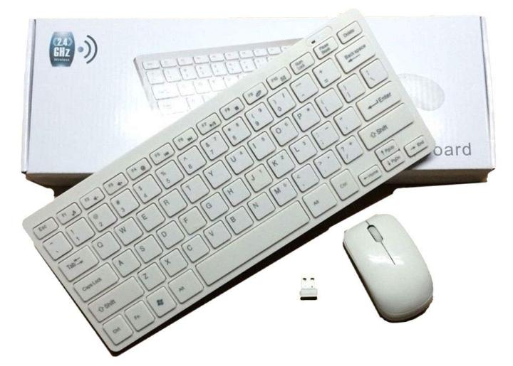 Terabyte 2.4Ghz Wireless Mini Keyboard and Mouse Combo for Windows OS Laptops with USB Support (White)