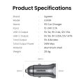 UGREEN USB C Car Charger 40W 36W PPS Aluminum Alloy iPhone Fast Car Charger Adapter PD&QC 3.0 Dual Port Blue LED Compatible with iPhone 16 15 Pro X SE, Galaxy S25 S24 Note20 iPad Pro. 