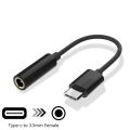 3Pcs Type C to 3.5mm Headphone Audio Adapter,USB-C to 3.5mm Female AUX Microphone Connector Cable for Motorola Moto Z, Le 2/Le Pro 3,Not Fit for HTC and Pixel(Black). 