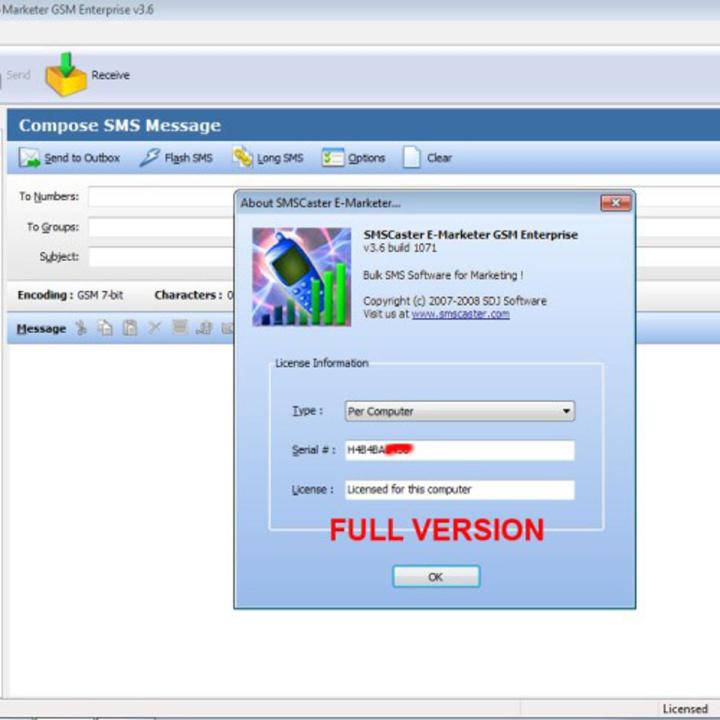 Bulk SMS Software pre-acitvated