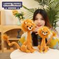 Green forest Animal Plush Doll Built-in Plastic Steel Cute Stuffed Tiger Cat Puppy Lion Toy. 