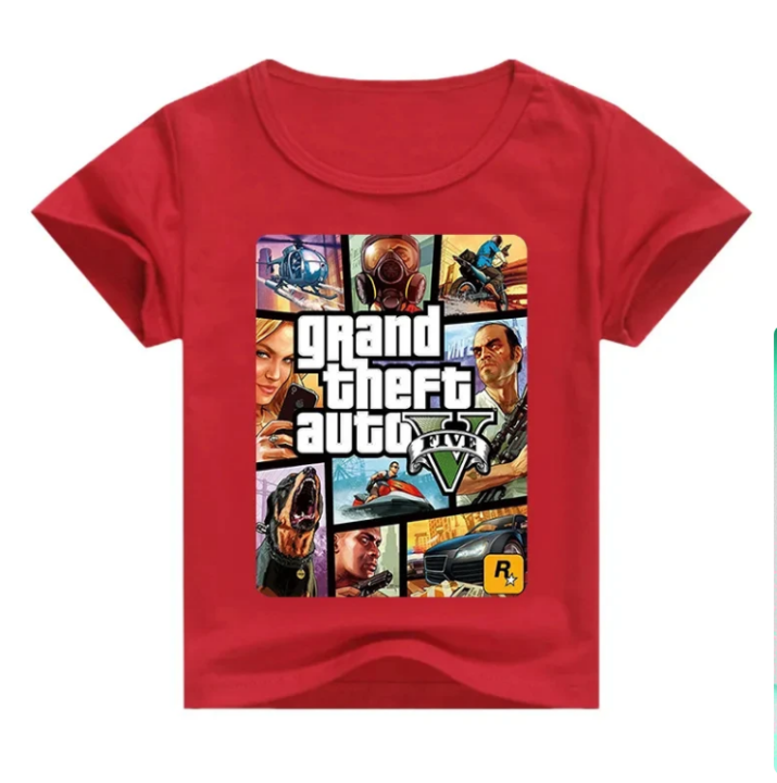 Cute Children Clothes For Boys Gta 5 T-Shirts New Summer Kids T Shirt Child Girls Clothes 2 To 8 Years Tops T Shirt