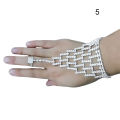 【Top mobile】Bridal Wedding Crystal Rhinestone Slave Bracelet Wristband Harness & Ring Cuff. 