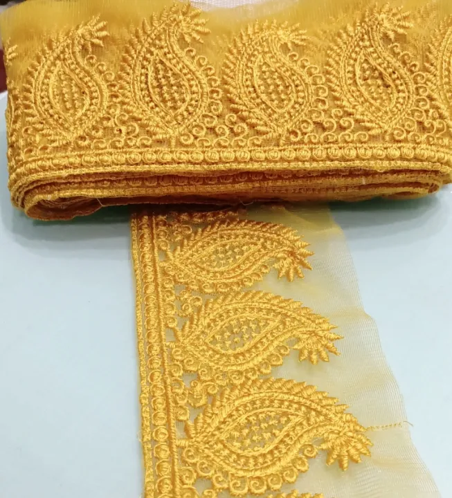 FASHION!%201%20GAZ%20(%20YARDS)%20FANCY%20LACE%20FOR%20CLOTHES/PATCH%20LACE%20FOR%20WOMEN%20CLOTHES/4.5%20inch%20width%20-%20Image%203