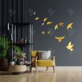 Golden Mirror Acrylic Birds Wall Decor Living room Sofa TV background decoration - Sigma Gift Center. 