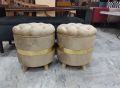 Ottoman Stool Puffy Pair (Round shape) (Pack of 2). 