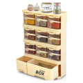 Storage Box Spice Rack Easy To Assemble & Disassemble With Spoon, ( 6 or 9 Box set), Seasoning Box, Herb Spices Storage Container, Condiment Jars. 
