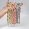 2023 New 18k Gold Plated Thick Cuban Chain Necklace Sparkling Diamond Miami Chain Link Necklace Men. 