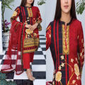 Fancy Malai Printed Unstitched 3 Piece Suit Best for Girls  & women - Art# JS - FMPL - SC - M16 - BD. 