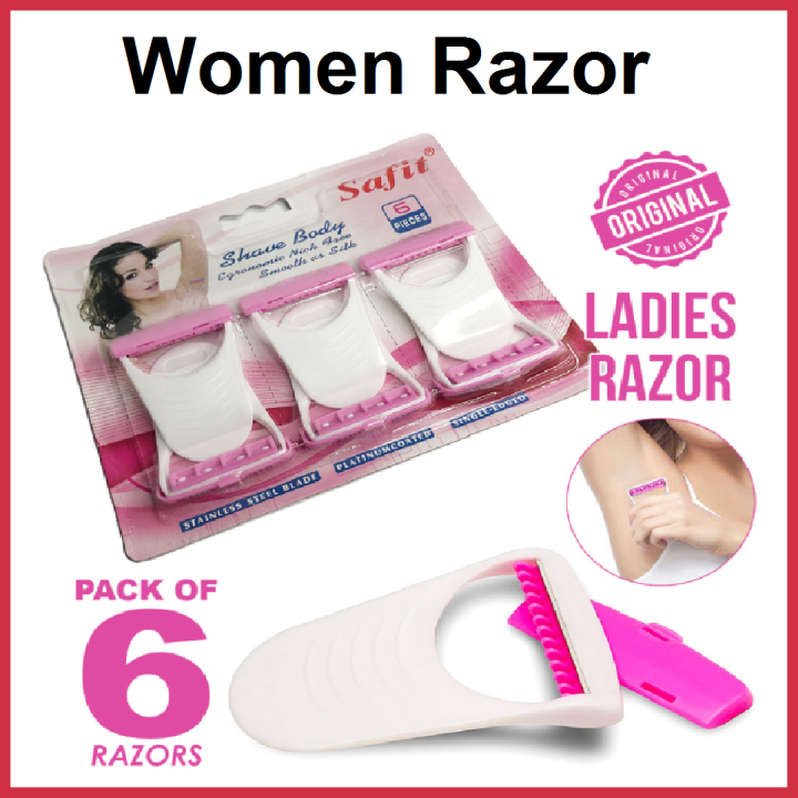Women Razor Blade Hair Removal Disposable Blades 6 PC Safety Stainless blade Shaving Razor Girls Razor Blade Ladies Razor Women Shaver Girls Shaver Hair Remover for Girls Razor