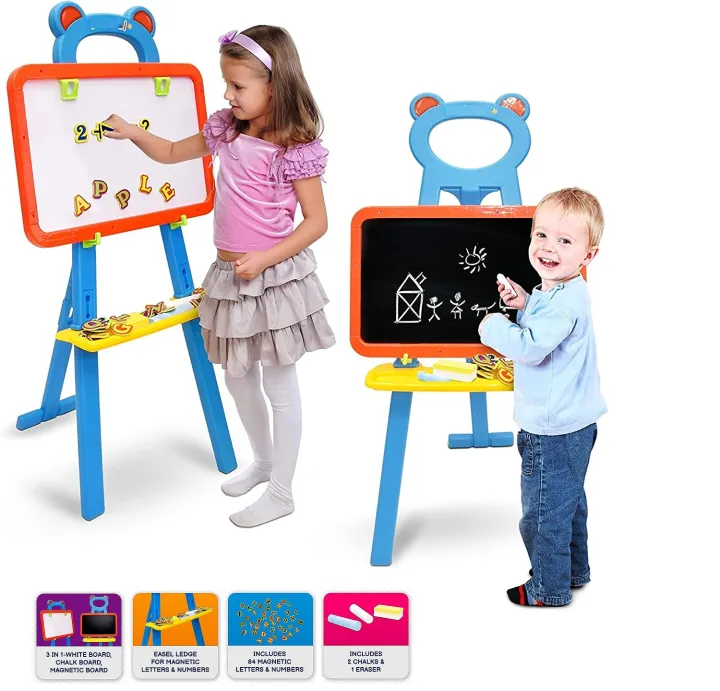 3in1%20Learning%20Easel%20Double%20Sided%20Black%20And%20White%20Drawing%20Board%20Magnetic%20Board%20and%20Chalkboard%20Art%20Activity%20Drawing%20for%20Artist%20with%20Learning%20Magnetic%20Alphabet%20And%20Numbers%20Chalk%20and%20Eraser%20-%20Image%206