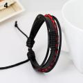 Unisex Vintage Retro Multilayer Braided Faux Leather Wristband Bracelet Bangle. 