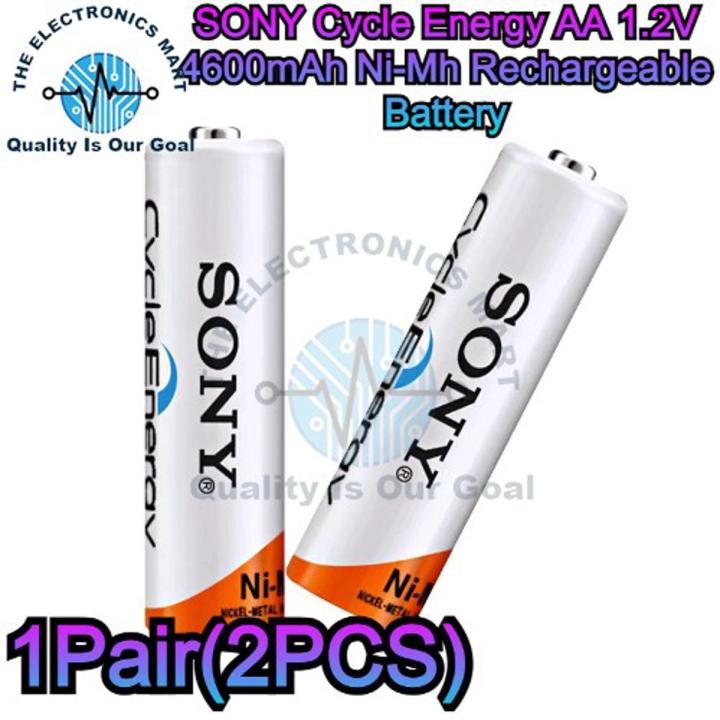 1Pair(2PCS) SONY Cycle Energy AA 1.2V 4600mAh Ni-Mh Rechargeable Battery In Pakistan
